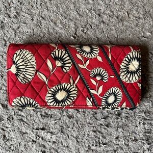 Vera Bradley Red and Black Floral Quilted Wallet/Clutch
